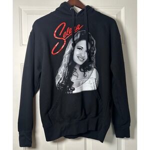 Selena Quintanilla Black Hoodie Graphic Print Long Sleeve‎ Sweatshirt Women's M